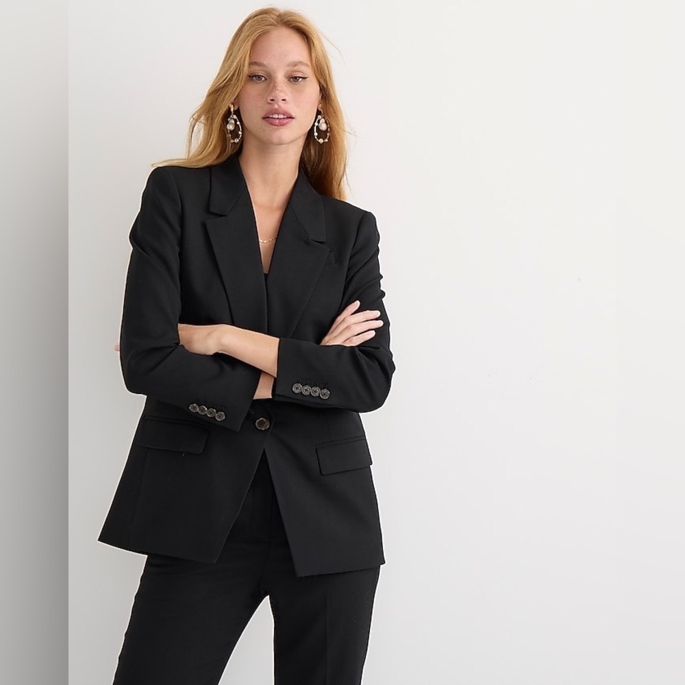 J Crew Petite Willa blazer in Italian city wool blend BK022